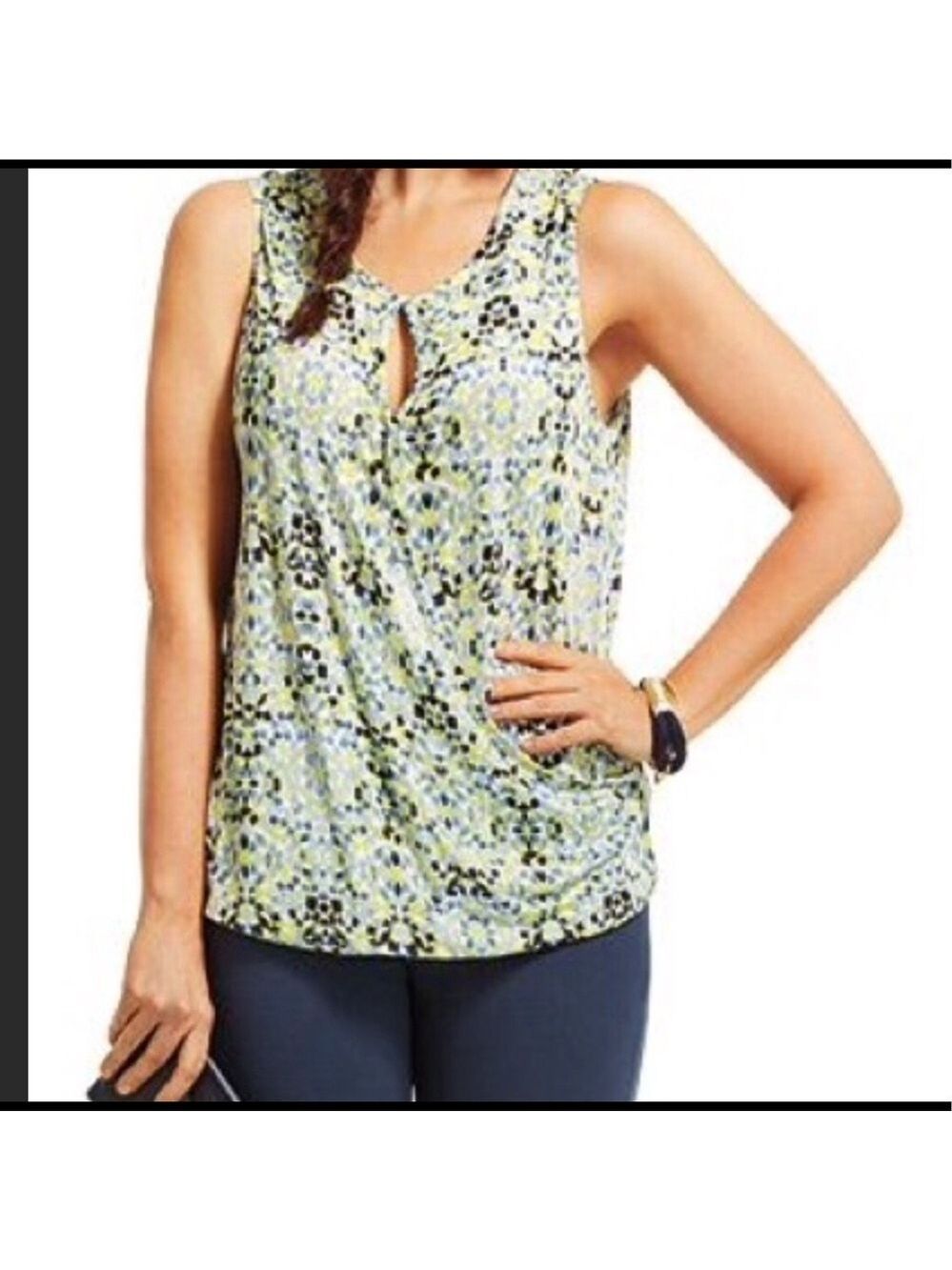 CABI Sleeveless Printed Crossover Top